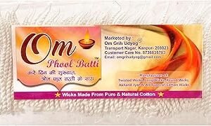 Om Phool Batti Twisted White Double Wicks (Pack of 4)